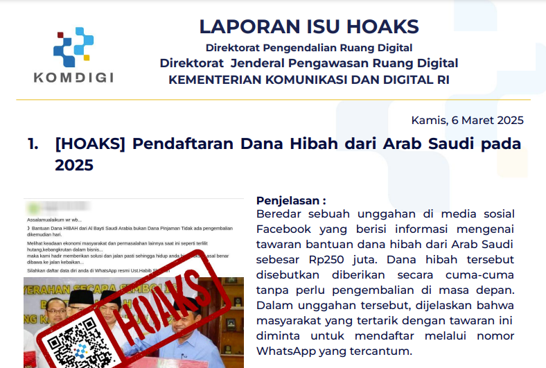 Isu Hoaks 6 Maret 2025
