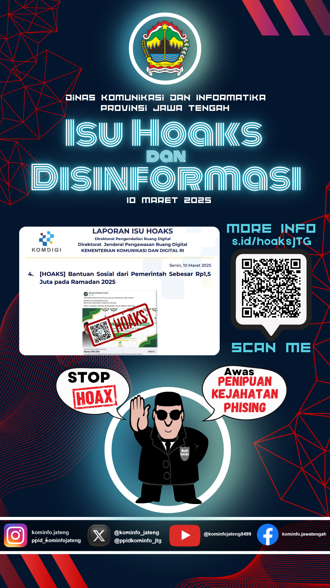 Isu Hoaks dan Disinformasi 10 Maret 2025 Grafis