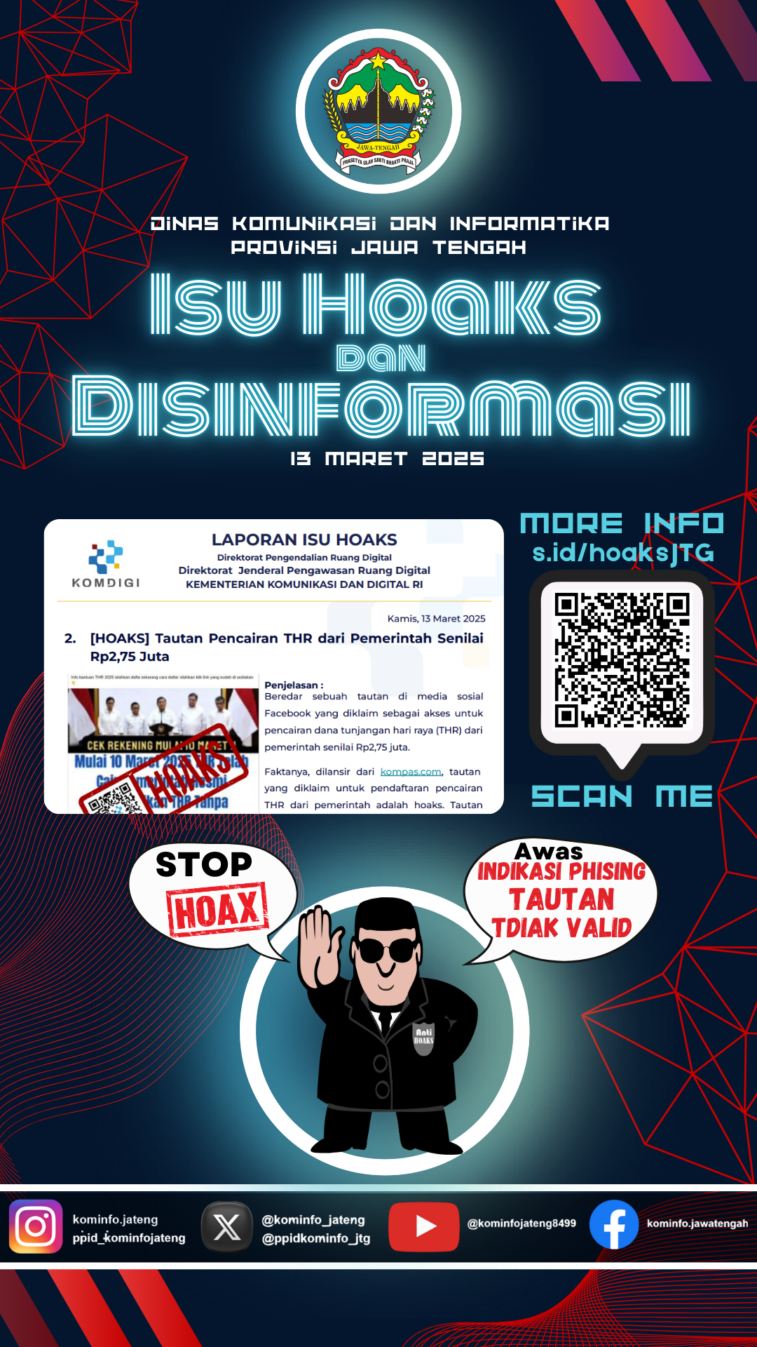 Isu Hoaks dan Disinformasi 13 Maret 2025 Grafis