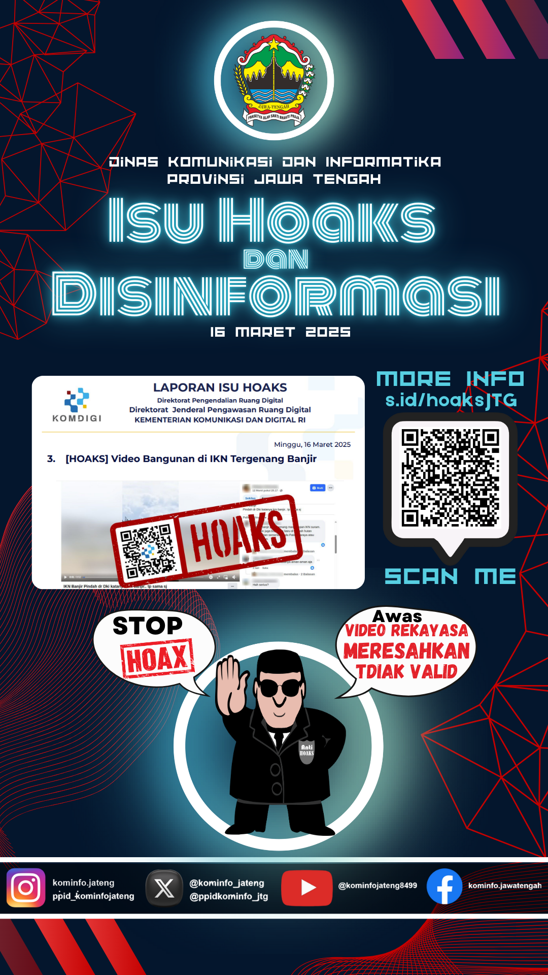 Isu Hoaks dan Disinformasi 16 Maret 2025 Grafis