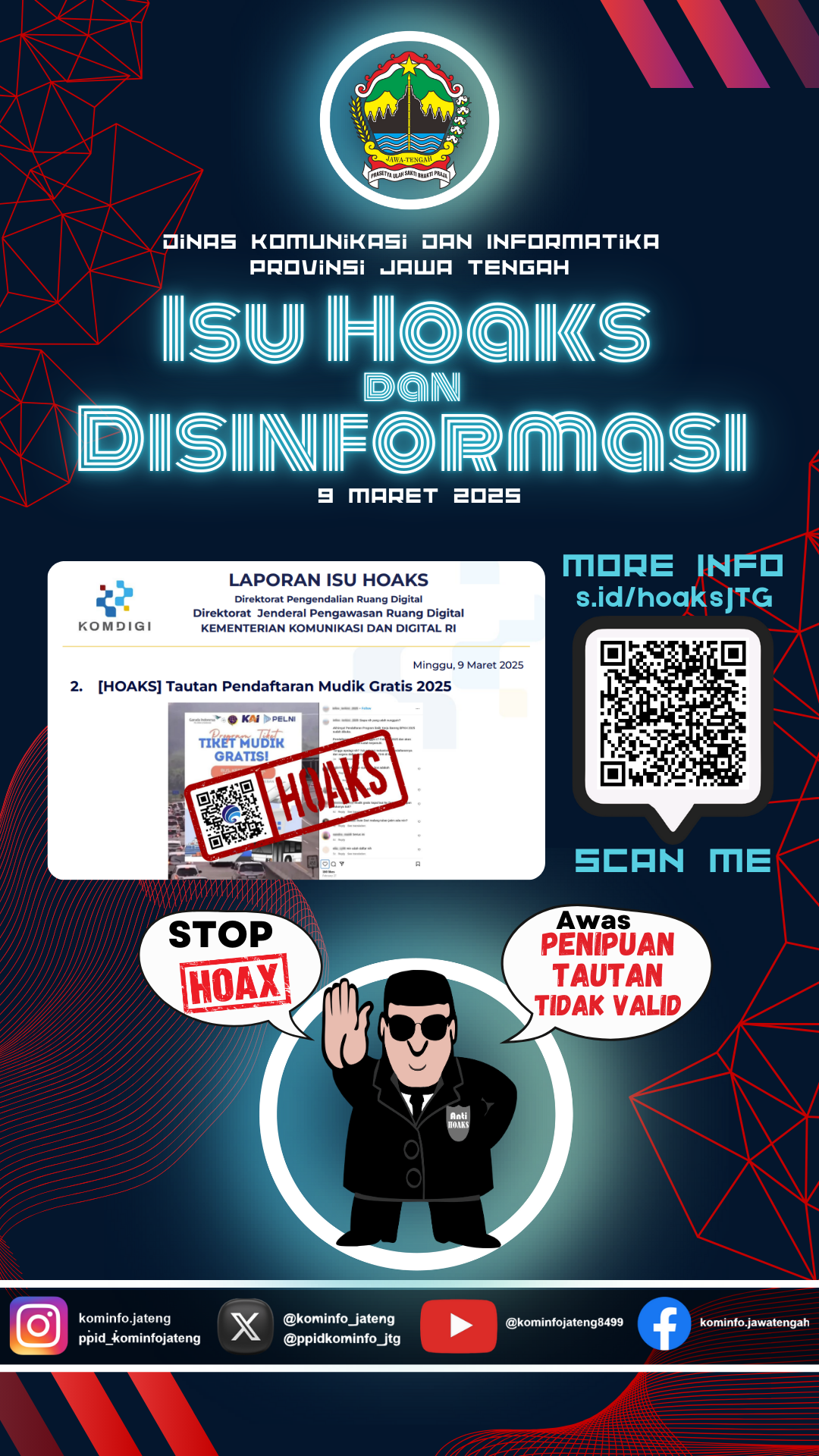 Isu Hoaks dan Disinformasi 9 Maret 2025 Grafis