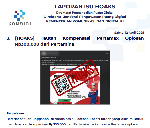 Isu Hoaks 12 April 2025
