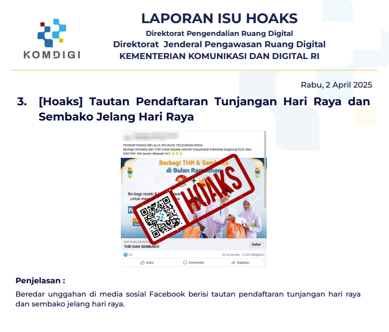 Isu Hoaks 2 April 2025