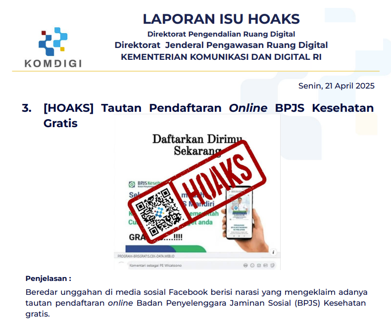Isu Hoaks 21 April 2025