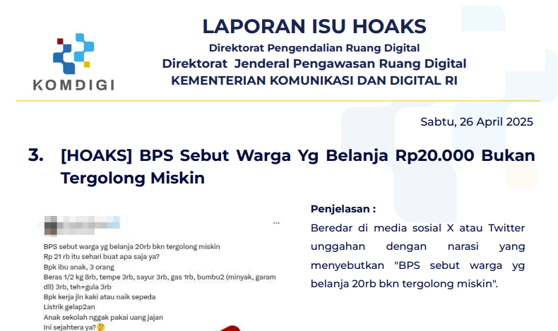 Isu Hoaks 26 April 2025
