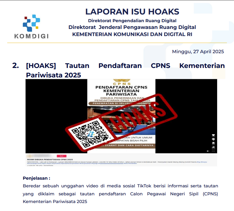 Isu Hoaks 27 April 2025