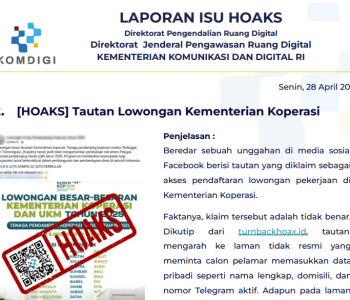 Isu Hoaks 28 April 2025
