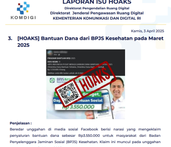 Isu Hoaks 3 April 2025