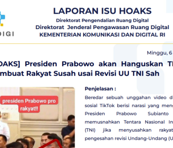 Isu Hoaks 6 April 2025