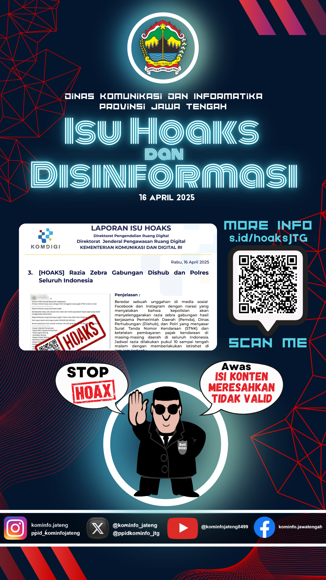 Isu Hoaks dan Disinformasi 16 Maret 2025 Grafis