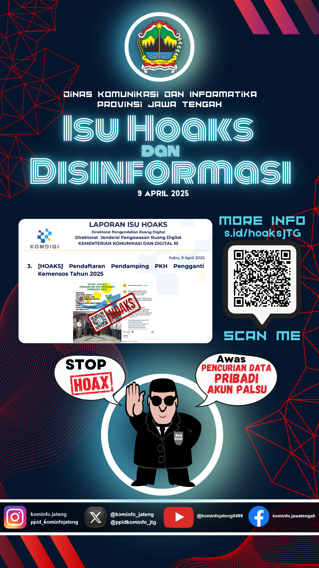 Isu Hoaks dan Disinformasi 9 Maret 2025 Grafis
