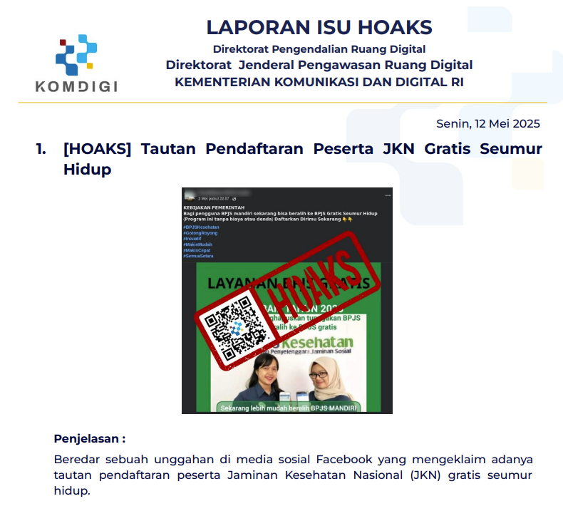 Isu Hoaks 12 Mei 2025