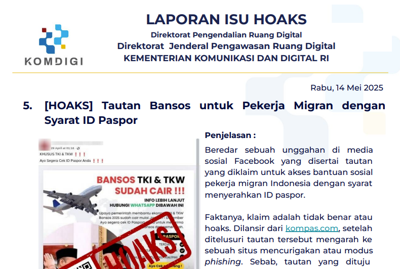 Isu Hoaks 14 Mei 2025