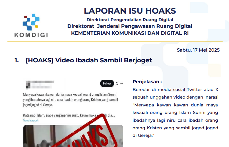Isu Hoaks 17 Mei 2025
