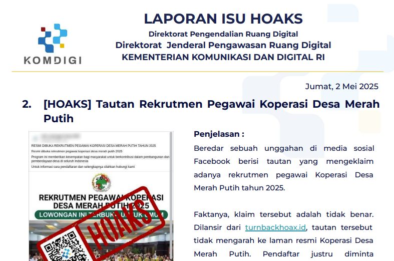 Isu Hoaks 2 Mei 2025