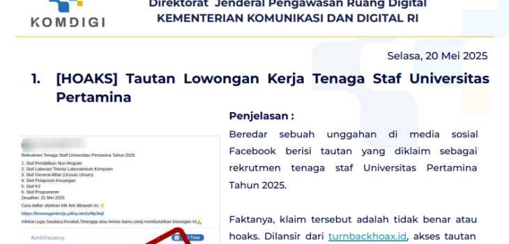 Isu Hoaks 20 Mei 2025