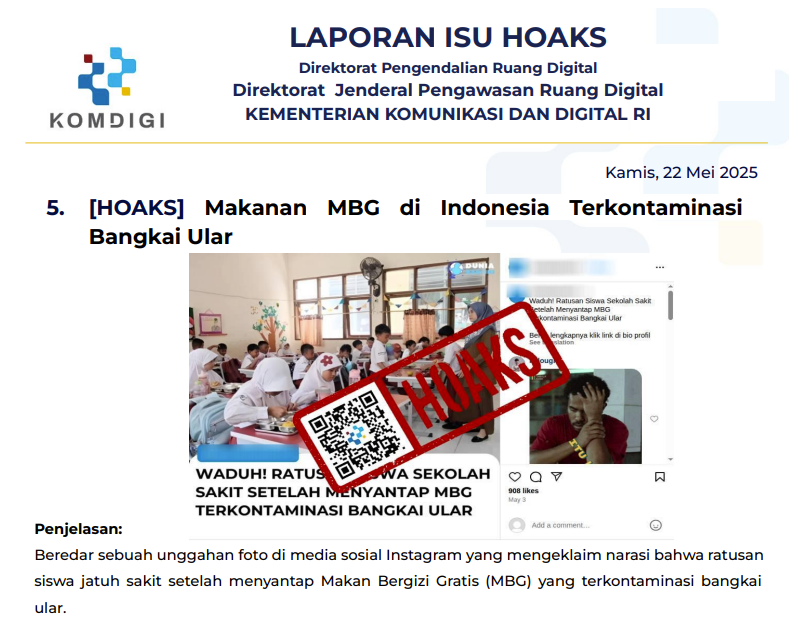 Isu Hoaks 22 Mei 2025