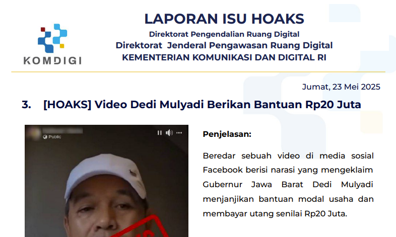 Isu Hoaks 23 Mei 2025
