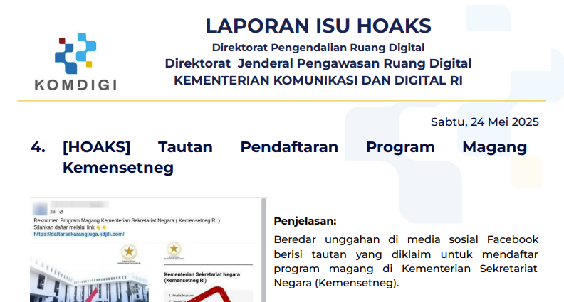 Isu Hoaks 24 Mei 2025