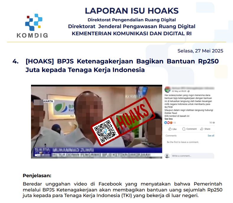 Isu Hoaks 27 Mei 2025