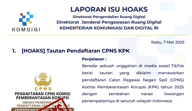 Isu Hoaks 7 Mei 2025