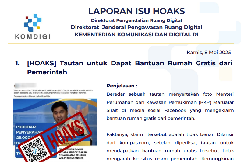 Isu Hoaks 8 Mei 2025