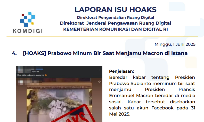 Isu Hoaks 1 Juni 2025