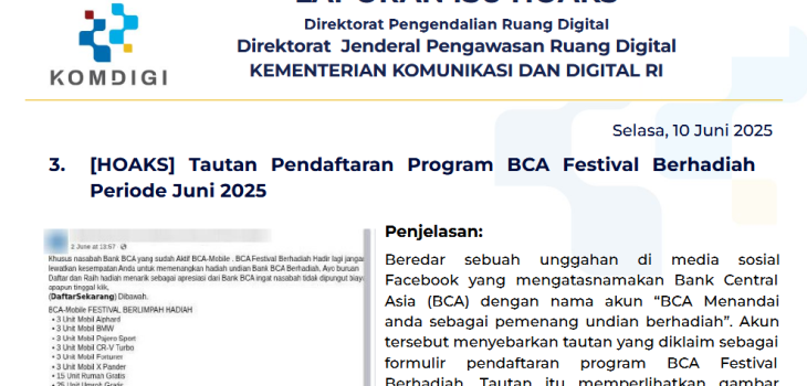 Isu Hoaks 10 Juni 2025