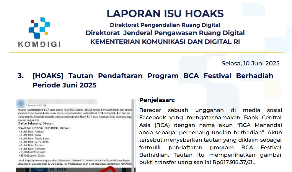 Isu Hoaks 10 Juni 2025