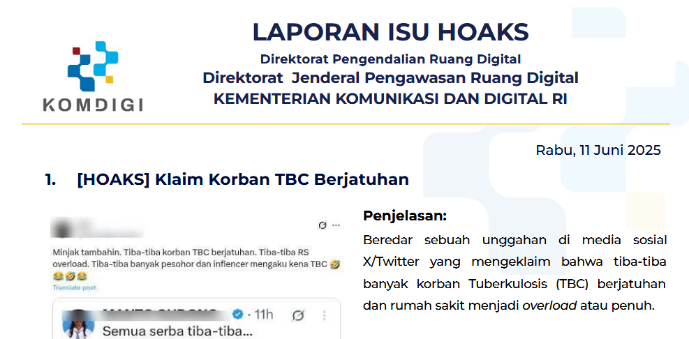Isu Hoaks 11 Juni 2025