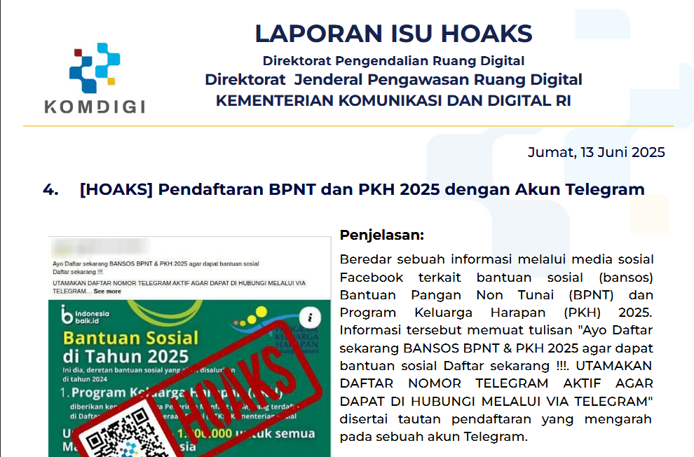 Isu Hoaks 13 Juni 2025