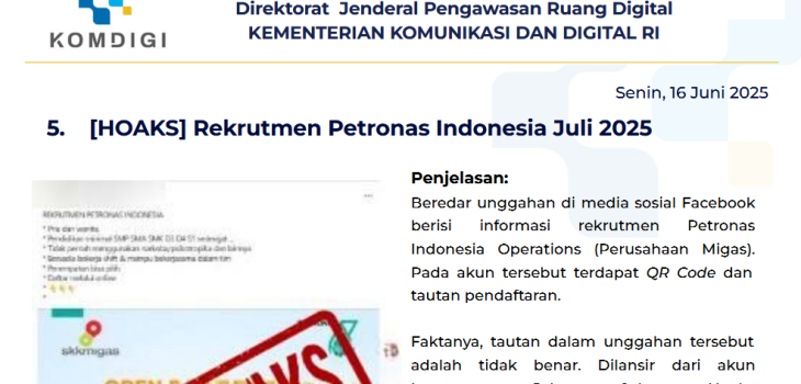 Isu Hoaks 16 Juni 2025