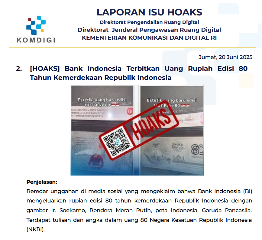 Isu Hoaks 20 Juni 2025
