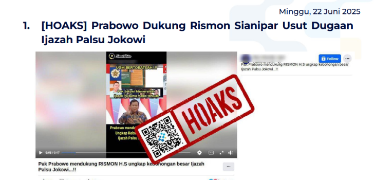 Isu Hoaks 22 Juni 2025