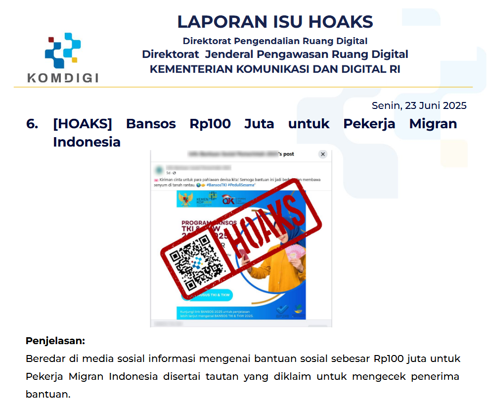 Isu Hoaks 23 Juni 2025