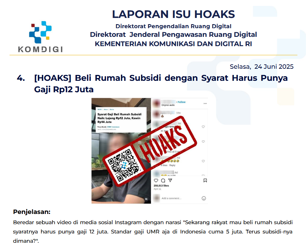 Isu Hoaks 24 Juni 2025