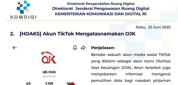 Isu Hoaks 25 Juni 2025