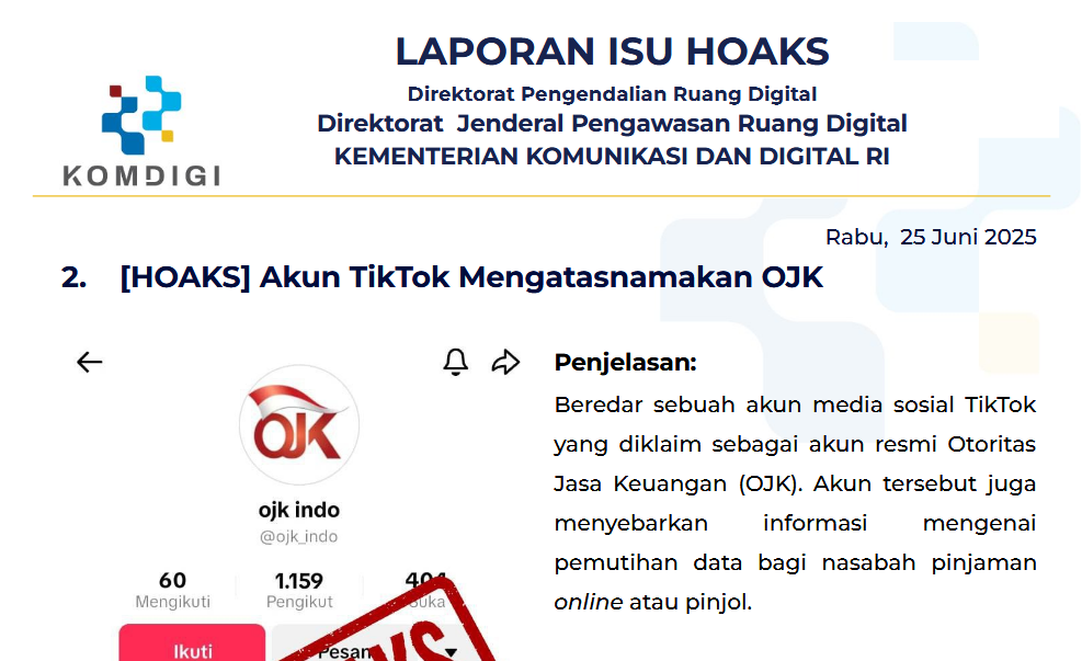Isu Hoaks 25 Juni 2025