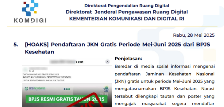 Isu Hoaks 28 Mei 2025