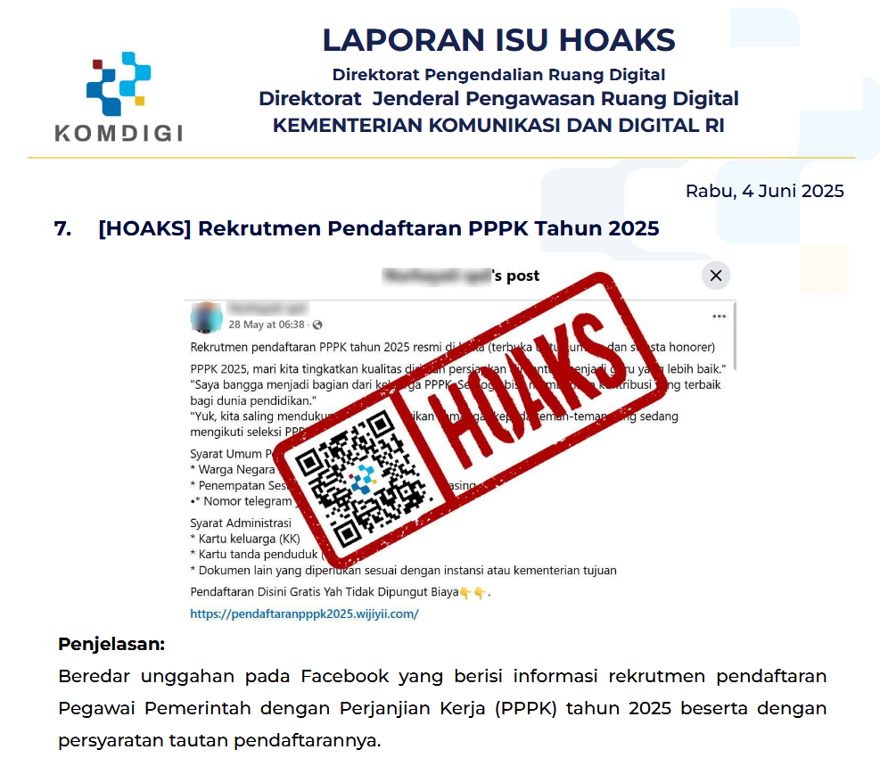 Isu Hoaks 4 Juni 2025