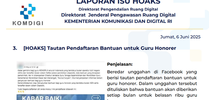 Isu Hoaks 6 Juni 2025