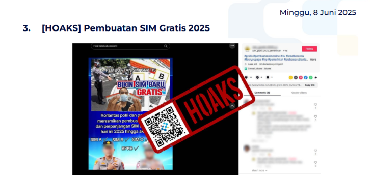 Isu Hoaks 8 Juni 2025