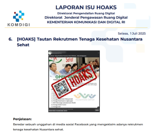 Isu Hoaks 1 Juli 2025