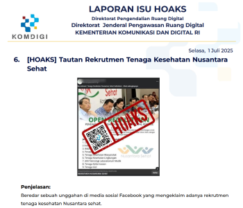 Isu Hoaks 1 Juli 2025