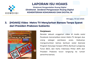 Isu Hoaks 13 Juli 2025