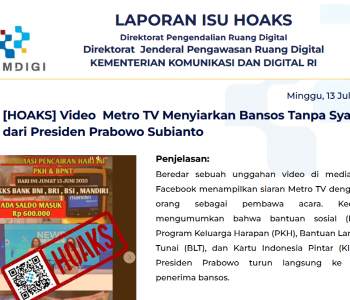 Isu Hoaks 13 Juli 2025