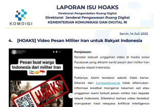 Isu Hoaks 14 Juli 2025