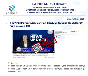 Isu Hoaks 18 Juli 2025