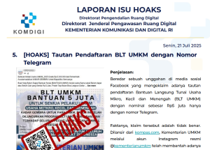Isu Hoaks 21 Juli 2025