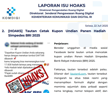 Isu Hoaks 22 Juli 2025